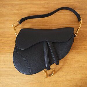 Dior Grained Calfskin Saddle with Gold Hardware